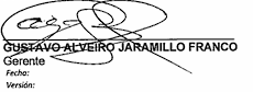 Firma de Gustavo Alveiro Jaramillo Franco